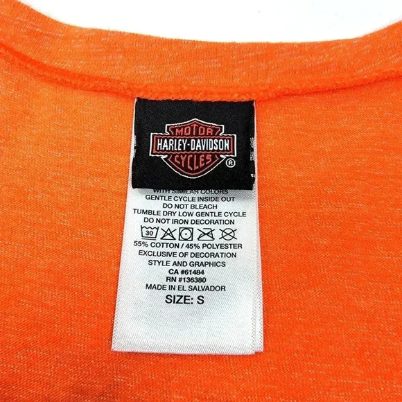 Orange Harley-Davidson Motorcycles Dayton Beach Tee Shirt - S - Picture 4 of 4